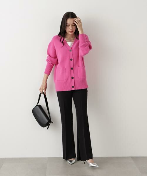 PINKY & DIANNE / ピンキーアンドダイアン カーディガン・ボレロ | ◆［WEB限定色 ピンク］フェザーヤーンオーバーカーディガン | 詳細4