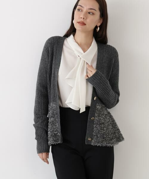 PINKY & DIANNE / ピンキーアンドダイアン カーディガン・ボレロ | ◆ツイードコンビペプラムカーディガン | 詳細2