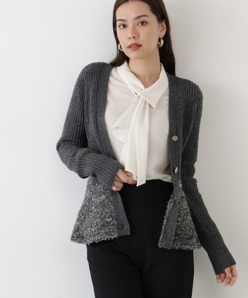PINKY & DIANNE / ピンキーアンドダイアン カーディガン・ボレロ | ◆ツイードコンビペプラムカーディガン | 詳細3