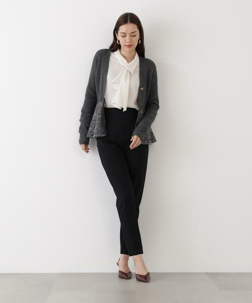 PINKY & DIANNE / ピンキーアンドダイアン カーディガン・ボレロ | ◆ツイードコンビペプラムカーディガン | 詳細6