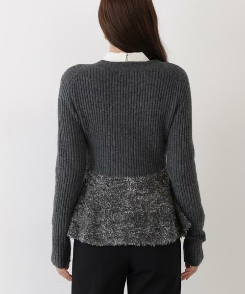 PINKY & DIANNE / ピンキーアンドダイアン カーディガン・ボレロ | ◆ツイードコンビペプラムカーディガン | 詳細8