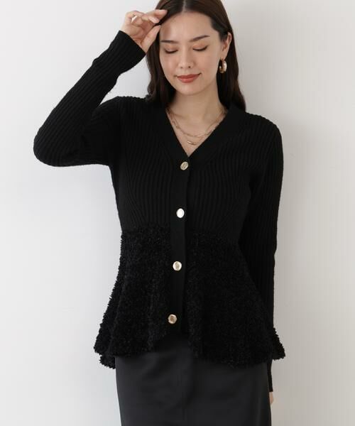PINKY & DIANNE / ピンキーアンドダイアン カーディガン・ボレロ | ◆ツイードコンビペプラムカーディガン | 詳細15