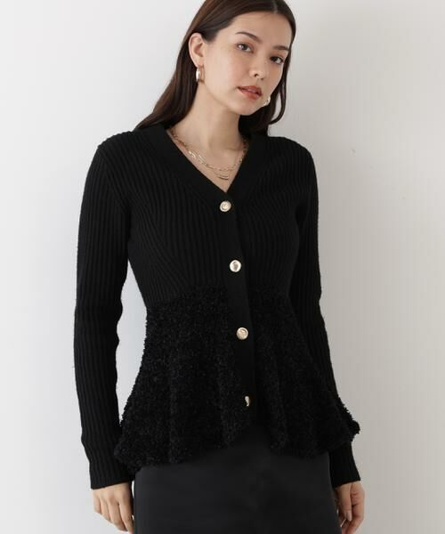 PINKY & DIANNE / ピンキーアンドダイアン カーディガン・ボレロ | ◆ツイードコンビペプラムカーディガン | 詳細16