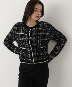 PINKY & DIANNE / ピンキーアンドダイアン カーディガン・ボレロ | ◆フェザーヤーンツイードニットジャケット