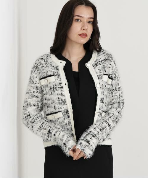 PINKY & DIANNE / ピンキーアンドダイアン カーディガン・ボレロ | ◆フェザーヤーンツイードニットジャケット | 詳細8