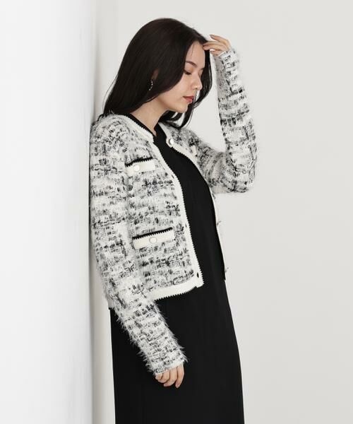 PINKY & DIANNE / ピンキーアンドダイアン カーディガン・ボレロ | ◆フェザーヤーンツイードニットジャケット | 詳細9