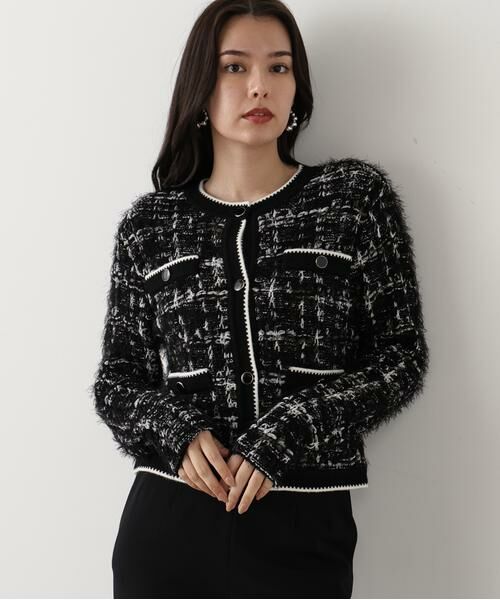 PINKY & DIANNE / ピンキーアンドダイアン カーディガン・ボレロ | ◆フェザーヤーンツイードニットジャケット | 詳細14