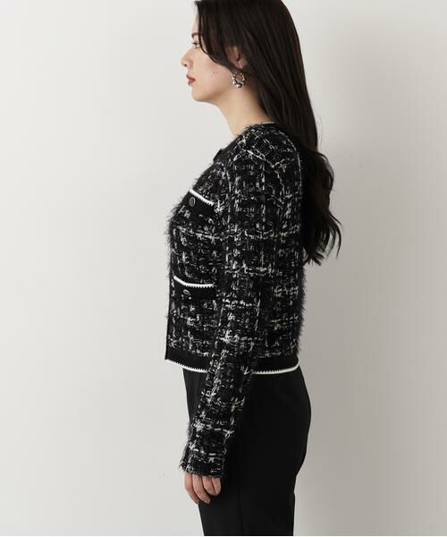 PINKY & DIANNE / ピンキーアンドダイアン カーディガン・ボレロ | ◆フェザーヤーンツイードニットジャケット | 詳細18