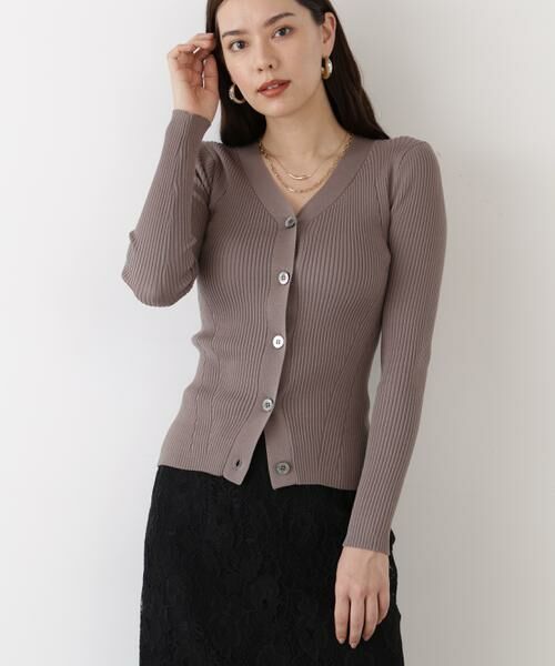 PINKY & DIANNE / ピンキーアンドダイアン カーディガン・ボレロ | ◆リブニットVネックカーディガン | 詳細2