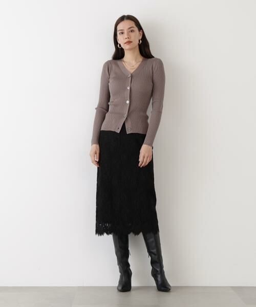 PINKY & DIANNE / ピンキーアンドダイアン カーディガン・ボレロ | ◆リブニットVネックカーディガン | 詳細4