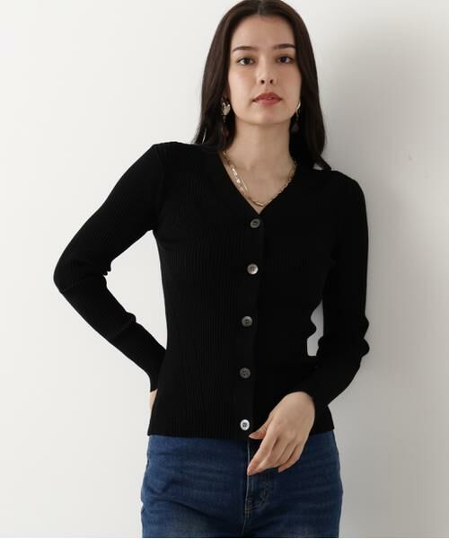 PINKY & DIANNE / ピンキーアンドダイアン カーディガン・ボレロ | ◆リブニットVネックカーディガン | 詳細8