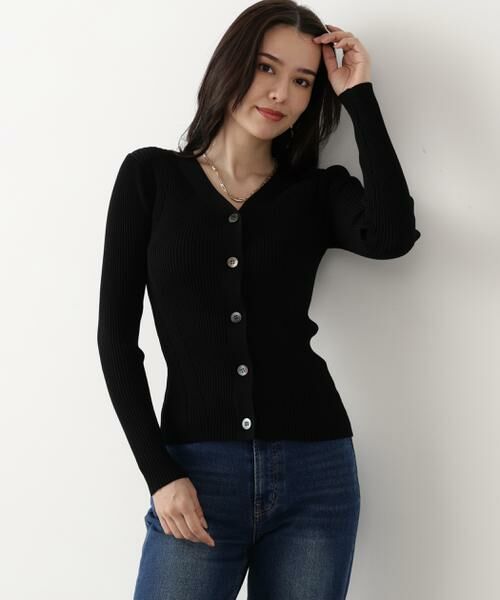 PINKY & DIANNE / ピンキーアンドダイアン カーディガン・ボレロ | ◆リブニットVネックカーディガン | 詳細9
