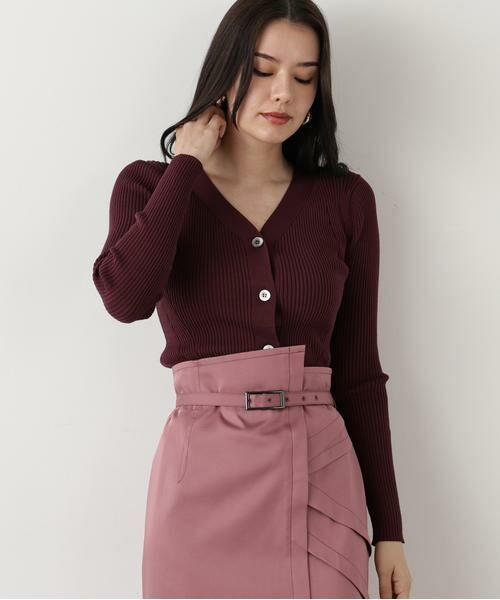 PINKY & DIANNE / ピンキーアンドダイアン カーディガン・ボレロ | ◆リブニットVネックカーディガン | 詳細19