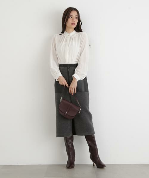 PINKY & DIANNE / ピンキーアンドダイアン シャツ・ブラウス | ◆ベルベットコンビギャザーブラウス | 詳細4