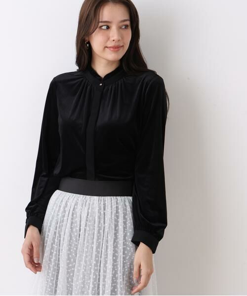 PINKY & DIANNE / ピンキーアンドダイアン シャツ・ブラウス | ◆ベルベットコンビギャザーブラウス | 詳細14