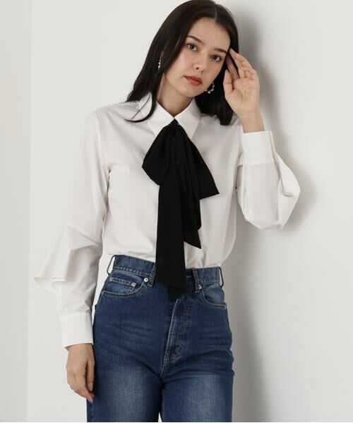 PINKY & DIANNE / ピンキーアンドダイアン シャツ・ブラウス | ◆ラッフルスリーブリボンブラウス | 詳細2