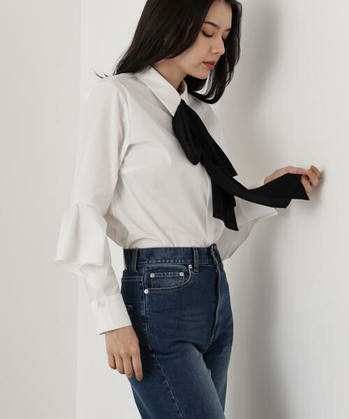 PINKY & DIANNE / ピンキーアンドダイアン シャツ・ブラウス | ◆ラッフルスリーブリボンブラウス | 詳細3