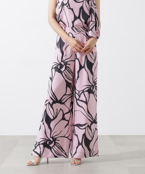 PINKY & DIANNE / ピンキーアンドダイアン パンツ | アートフラワープリントパンツ(ピンク系1)