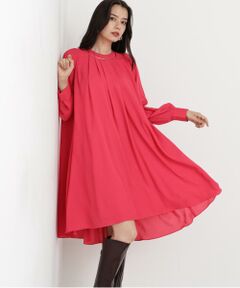 PINKY & DIANNE / ピンキーアンドダイアン ミニ丈・ひざ丈ワンピース | ◆タックフレアジョーゼットワンピース