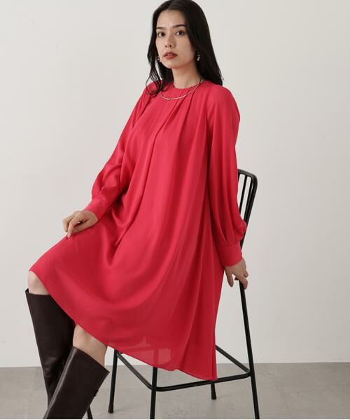 PINKY & DIANNE / ピンキーアンドダイアン ミニ丈・ひざ丈ワンピース | ◆タックフレアジョーゼットワンピース | 詳細3