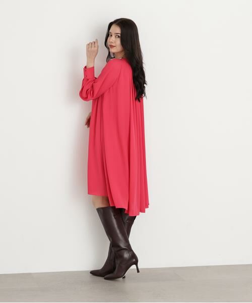 PINKY & DIANNE / ピンキーアンドダイアン ミニ丈・ひざ丈ワンピース | ◆タックフレアジョーゼットワンピース | 詳細4