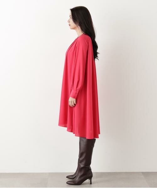 PINKY & DIANNE / ピンキーアンドダイアン ミニ丈・ひざ丈ワンピース | ◆タックフレアジョーゼットワンピース | 詳細6