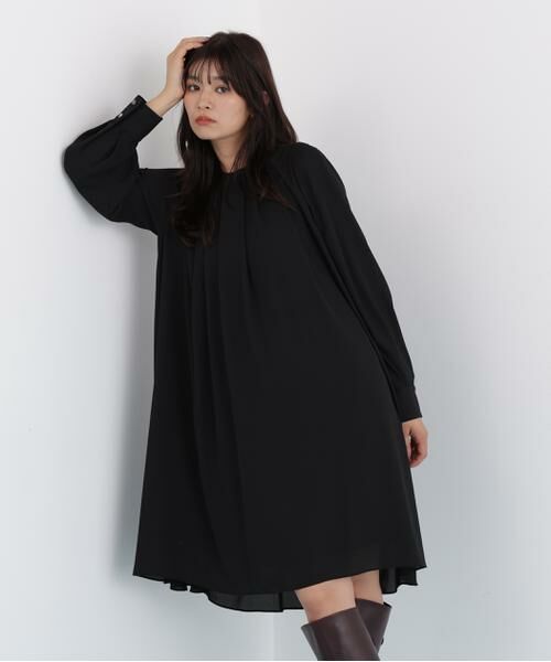 PINKY & DIANNE / ピンキーアンドダイアン ミニ丈・ひざ丈ワンピース | ◆タックフレアジョーゼットワンピース | 詳細15