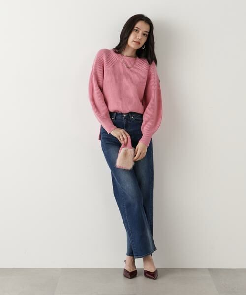 PINKY & DIANNE / ピンキーアンドダイアン ニット・セーター | ◆ファーグローブ付き畦ニットプルオーバー | 詳細4