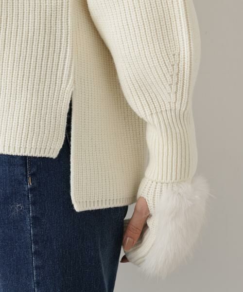 PINKY & DIANNE / ピンキーアンドダイアン ニット・セーター | ◆ファーグローブ付き畦ニットプルオーバー | 詳細19
