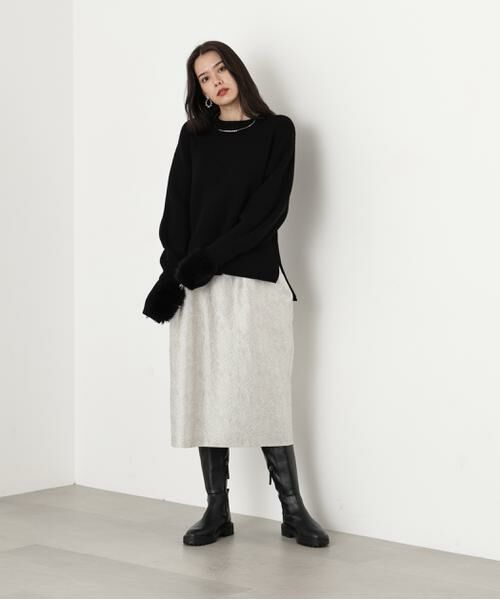 PINKY & DIANNE / ピンキーアンドダイアン ニット・セーター | ◆ファーグローブ付き畦ニットプルオーバー | 詳細24