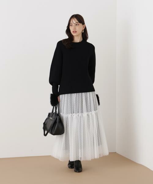 PINKY & DIANNE / ピンキーアンドダイアン ニット・セーター | ◆ファーグローブ付き畦ニットプルオーバー | 詳細26