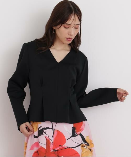 PINKY & DIANNE / ピンキーアンドダイアン シャツ・ブラウス | ◆タックフレアダンボールブラウス(ブラック)