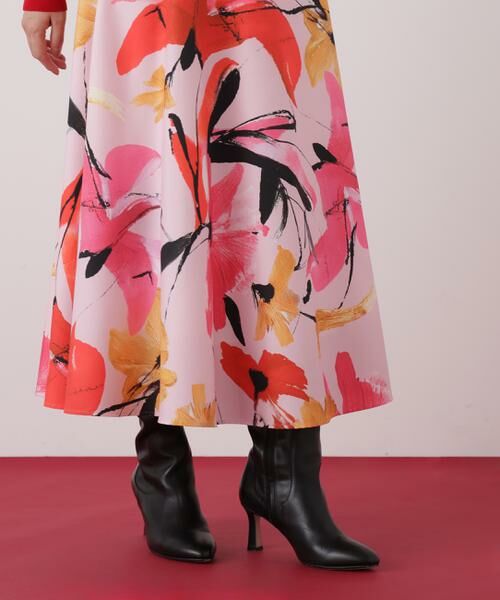 PINKY & DIANNE / ピンキーアンドダイアン スカート | ◆フラワープリントタフタフレアースカート | 詳細11