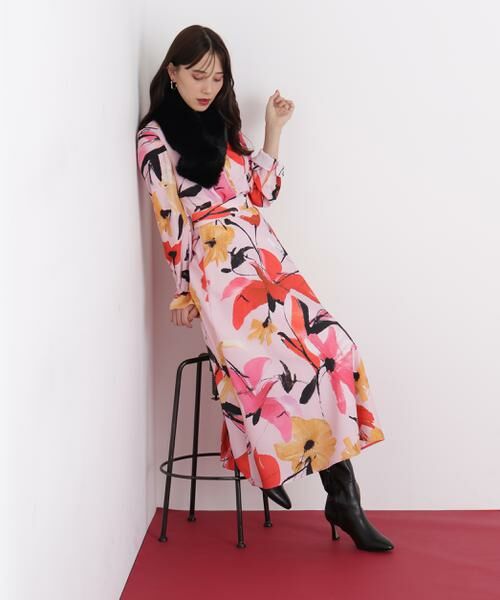 PINKY & DIANNE / ピンキーアンドダイアン スカート | ◆フラワープリントタフタフレアースカート | 詳細12