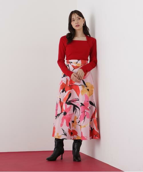 PINKY & DIANNE / ピンキーアンドダイアン スカート | ◆フラワープリントタフタフレアースカート | 詳細3