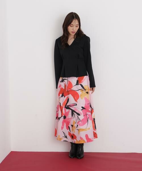 PINKY & DIANNE / ピンキーアンドダイアン スカート | ◆フラワープリントタフタフレアースカート | 詳細6