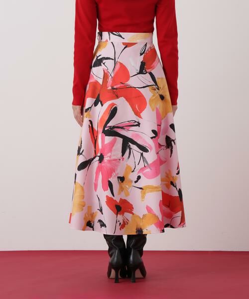 PINKY & DIANNE / ピンキーアンドダイアン スカート | ◆フラワープリントタフタフレアースカート | 詳細8