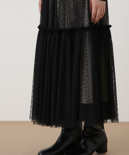 PINKY & DIANNE / ピンキーアンドダイアン スカート | ◆ドットチュールギャザーティアードスカート | 詳細10