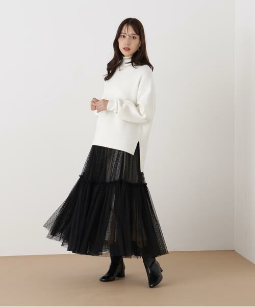 PINKY & DIANNE / ピンキーアンドダイアン スカート | ◆ドットチュールギャザーティアードスカート | 詳細3