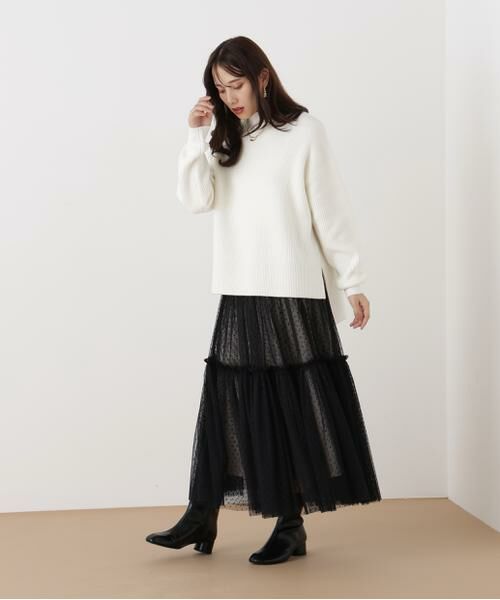 PINKY & DIANNE / ピンキーアンドダイアン スカート | ◆ドットチュールギャザーティアードスカート | 詳細4
