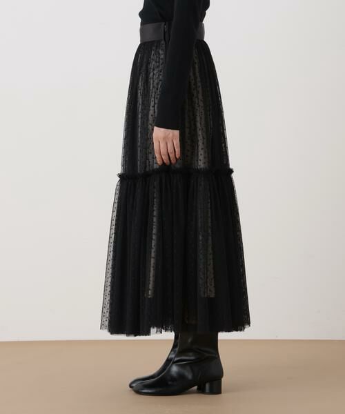 PINKY & DIANNE / ピンキーアンドダイアン スカート | ◆ドットチュールギャザーティアードスカート | 詳細6