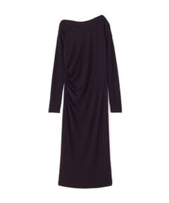 PINKY & DIANNE / ピンキーアンドダイアン ミニ丈・ひざ丈ワンピース | ◆ウールジャージタックドレープロングワンピース