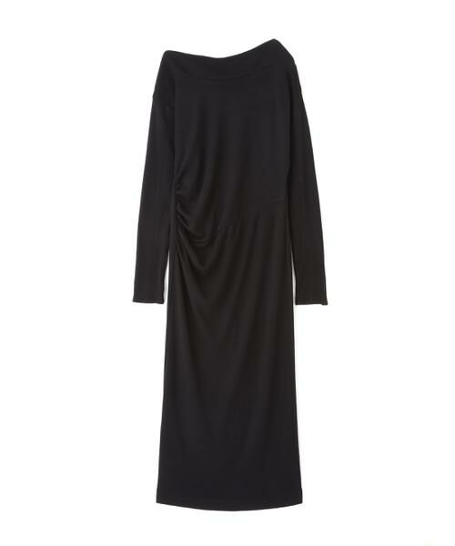 PINKY & DIANNE / ピンキーアンドダイアン ミニ丈・ひざ丈ワンピース | ◆ウールジャージタックドレープロングワンピース | 詳細1