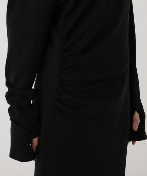 PINKY & DIANNE / ピンキーアンドダイアン ミニ丈・ひざ丈ワンピース | ◆ウールジャージタックドレープロングワンピース | 詳細10