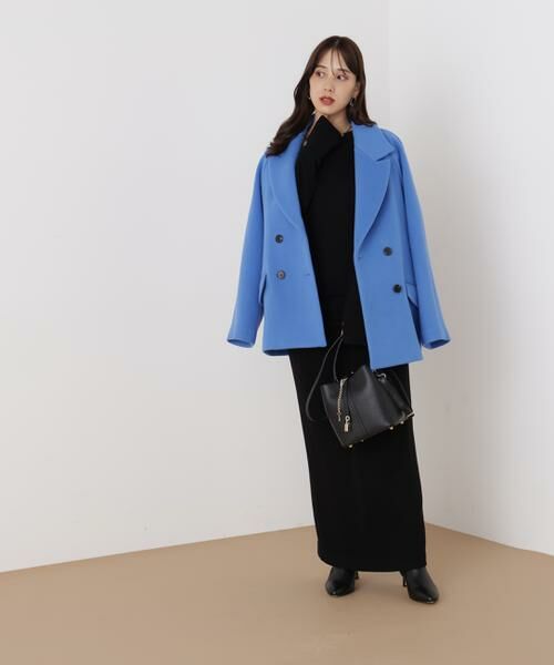 PINKY & DIANNE / ピンキーアンドダイアン ミニ丈・ひざ丈ワンピース | ◆ウールジャージタックドレープロングワンピース | 詳細4