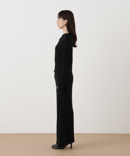 PINKY & DIANNE / ピンキーアンドダイアン ミニ丈・ひざ丈ワンピース | ◆ウールジャージタックドレープロングワンピース | 詳細6