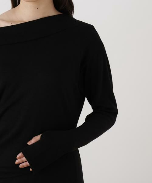 PINKY & DIANNE / ピンキーアンドダイアン ミニ丈・ひざ丈ワンピース | ◆ウールジャージタックドレープロングワンピース | 詳細9