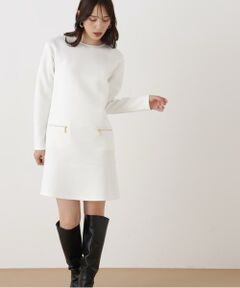 PINKY & DIANNE / ピンキーアンドダイアン ミニ丈・ひざ丈ワンピース | ◆ダンボールニットミニワンピース