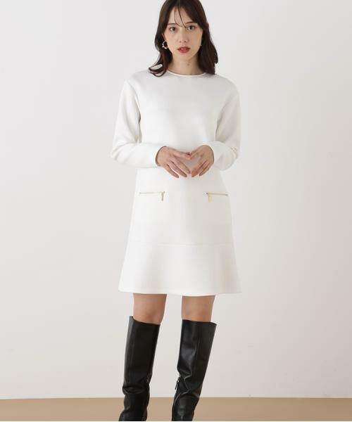 PINKY & DIANNE / ピンキーアンドダイアン ミニ丈・ひざ丈ワンピース | ◆ダンボールニットミニワンピース | 詳細2