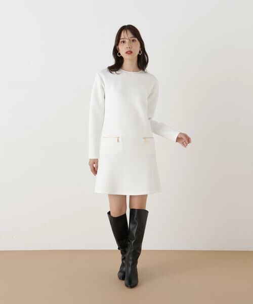 PINKY & DIANNE / ピンキーアンドダイアン ミニ丈・ひざ丈ワンピース | ◆ダンボールニットミニワンピース | 詳細4